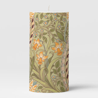 William Morris Daffodil Garden Flower Classic Bota Pillar Candle