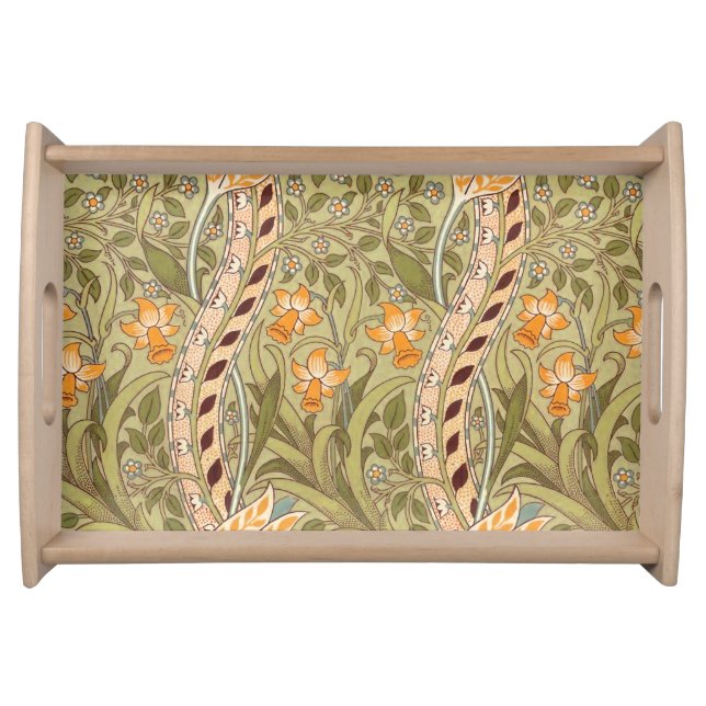 William Morris Daffodil Garden Flower Classic Bota Serving Tray (Front)
