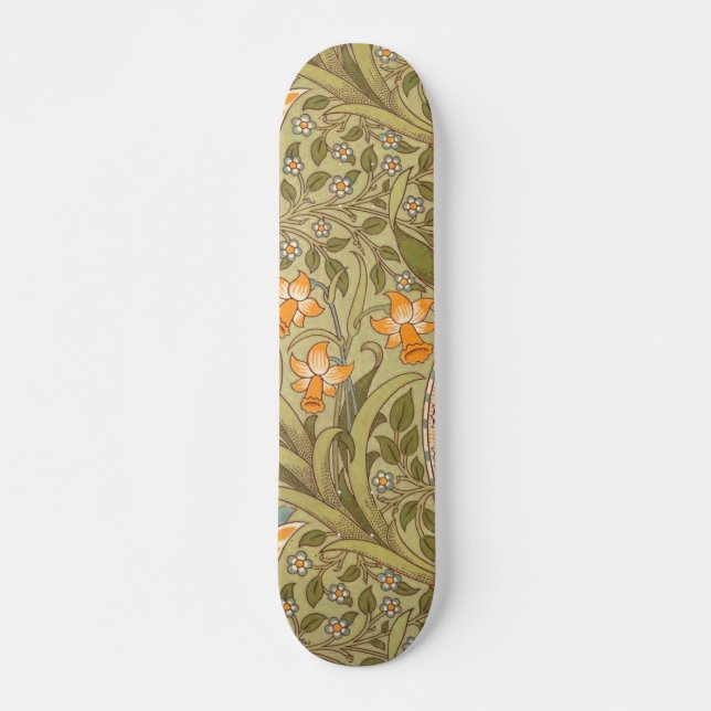 William Morris Daffodil Garden Flower Classic Bota Skateboard (Front)