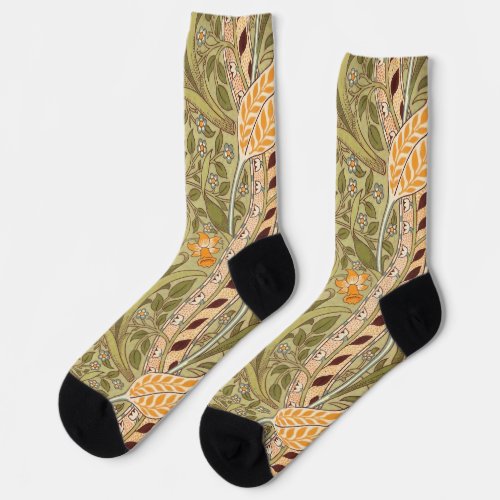 William Morris Daffodil Garden Flower Classic Bota Socks