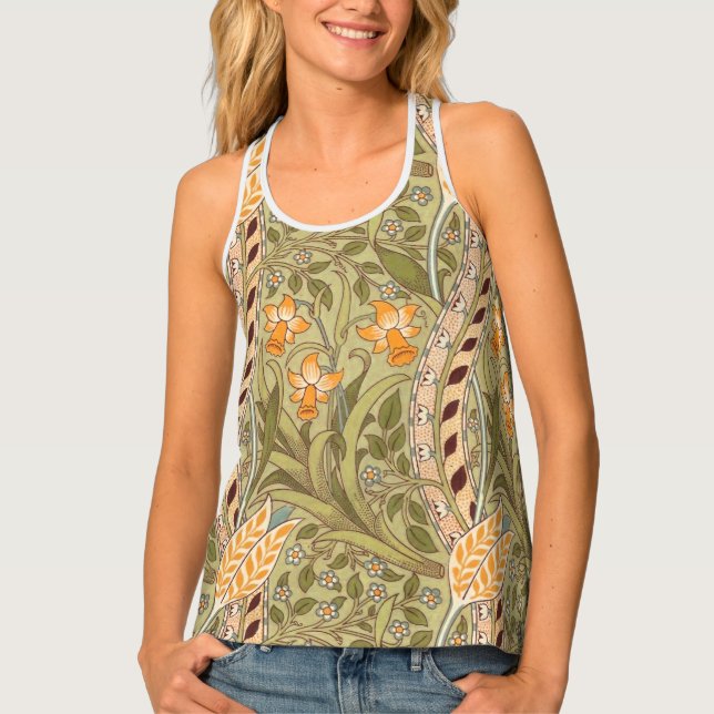 William Morris Daffodil Garden Flower Classic Bota Tank Top (Front)