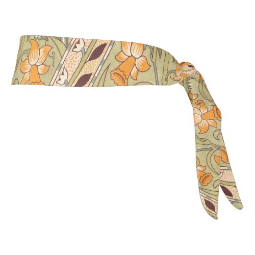 William Morris Daffodil Garden Flower Classic Bota Tie Headband