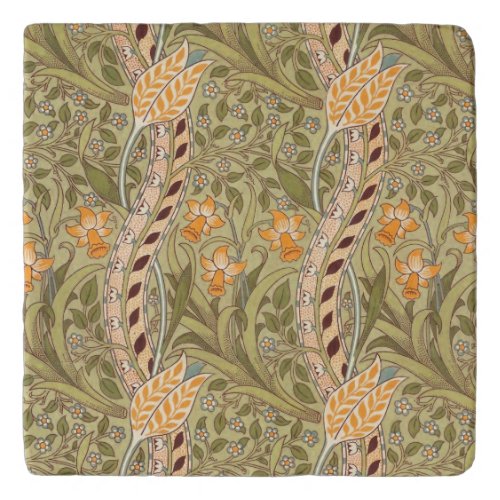 William Morris Daffodil Garden Flower Classic Bota Trivet