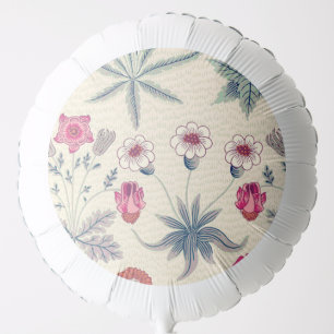 William Morris Daisy Floral Pattern Red Orange Balloon