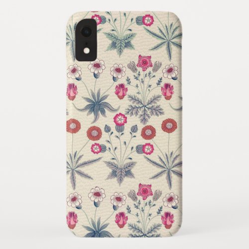 William Morris Daisy Floral Pattern Red Orange iPhone XR Case