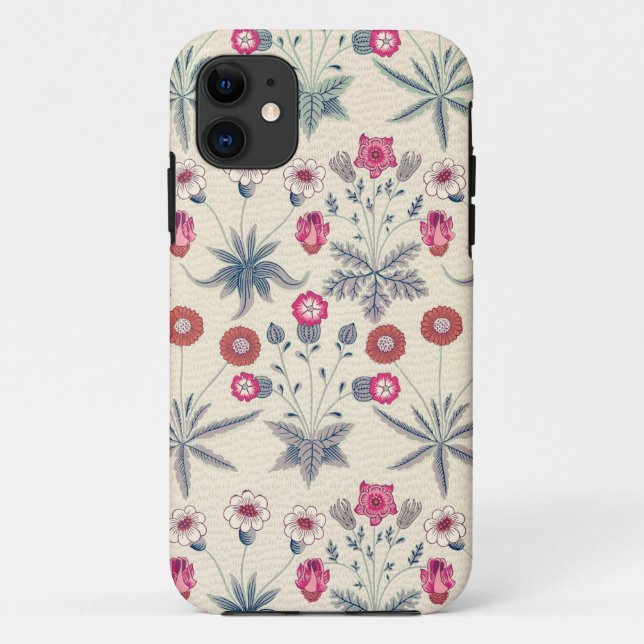 William Morris Daisy Floral Pattern Red Orange Case-Mate iPhone Case (Back)