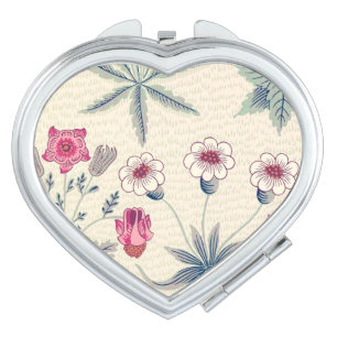 William Morris Daisy Floral Pattern Red Orange Compact Mirror