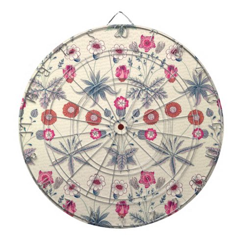 William Morris Daisy Floral Pattern Red Orange Dart Board