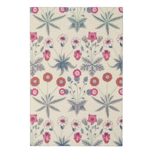 William Morris Daisy Floral Pattern Red Orange Faux Canvas Print