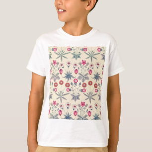 William Morris Daisy Floral Pattern Red Orange T-Shirt