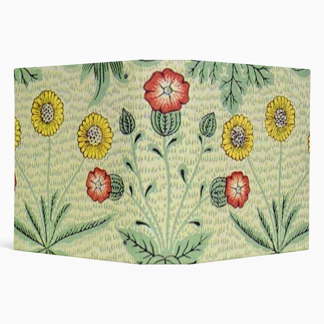 William Morris Daisy Floral Wallpaper Pattern 3 Ring Binder (Background)