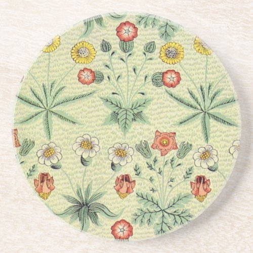 William Morris Daisy Floral Wallpaper Pattern Coaster