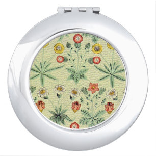 William Morris Daisy Floral Wallpaper Pattern Compact Mirror