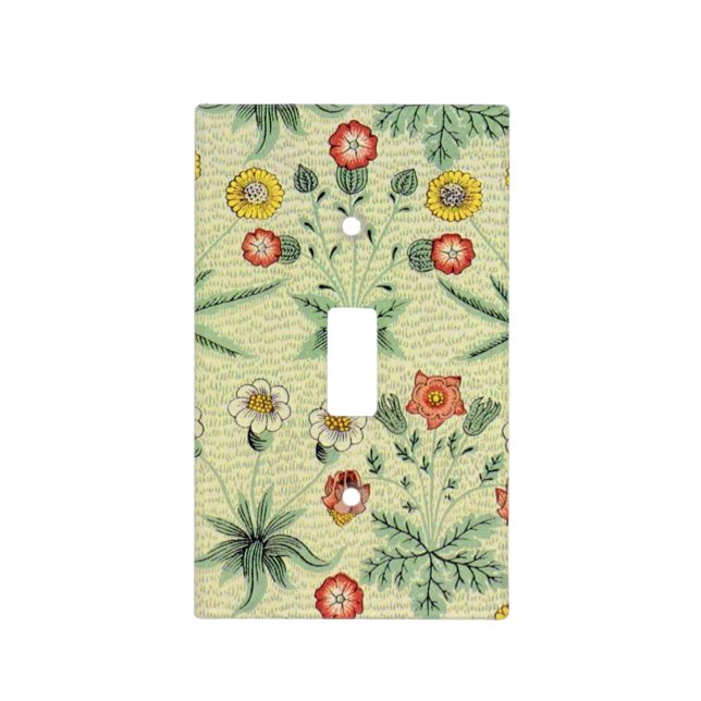 William Morris Daisy Floral Wallpaper Pattern Light Switch Cover (Front)