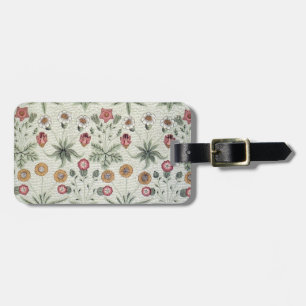 William Morris Daisy Floral Wallpaper Pattern Luggage Tag