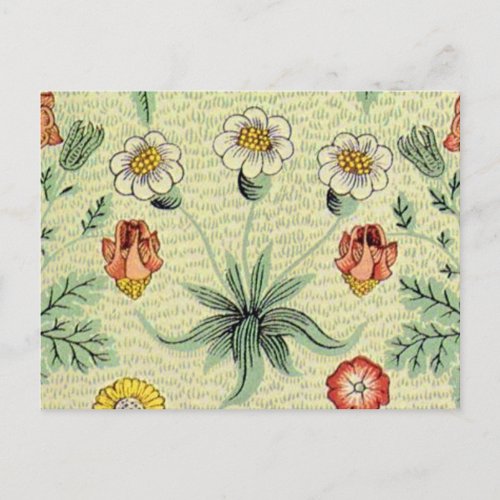 William Morris Daisy Floral Wallpaper Pattern Postcard