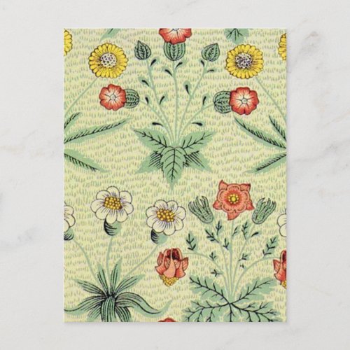 William Morris Daisy Floral Wallpaper Pattern Postcard