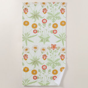 William Morris Daisy Vintage Botanical Pattern Beach Towel