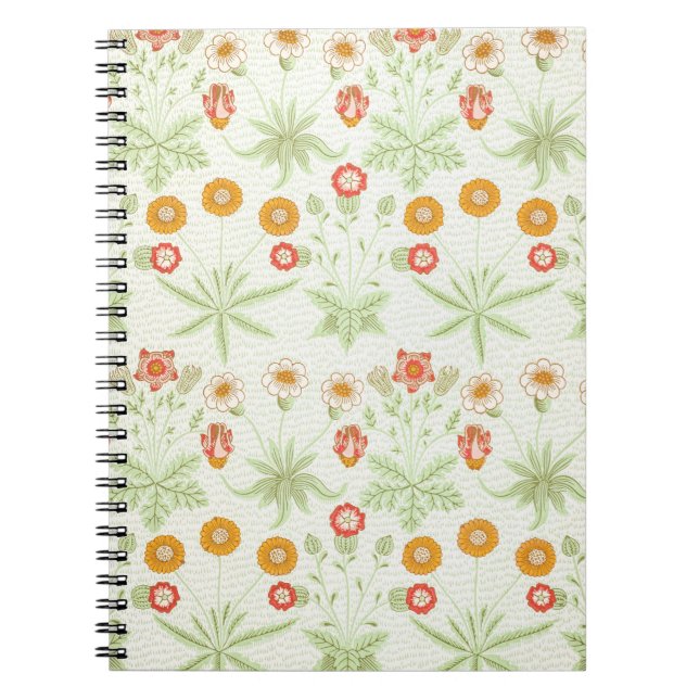 William Morris Daisy Vintage Botanical Pattern Notebook (Front)