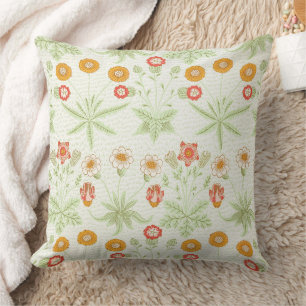 William Morris Daisy Vintage Botanical Pattern Throw Pillow