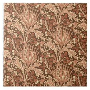 William Morris Damask, Brown & Beige Tile