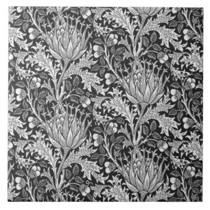 William Morris Damask, Dark Gray Tile