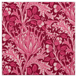 William Morris Damask, Fuchsia Pink Fabric