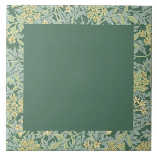 William Morris, Dark Green and Jasmine Pattern, Ceramic Tile