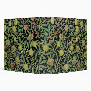 William Morris Dark Pomegranate Fruit Pattern 3 Ring Binder