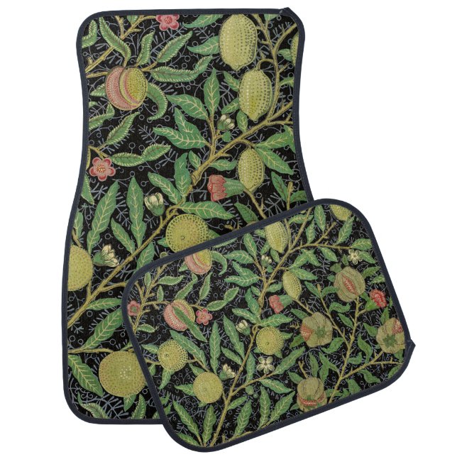 William Morris Dark Pomegranate Fruit Pattern Car Floor Mat (Set)