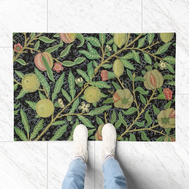 William Morris Dark Pomegranate Fruit Pattern Doormat (Indoor)