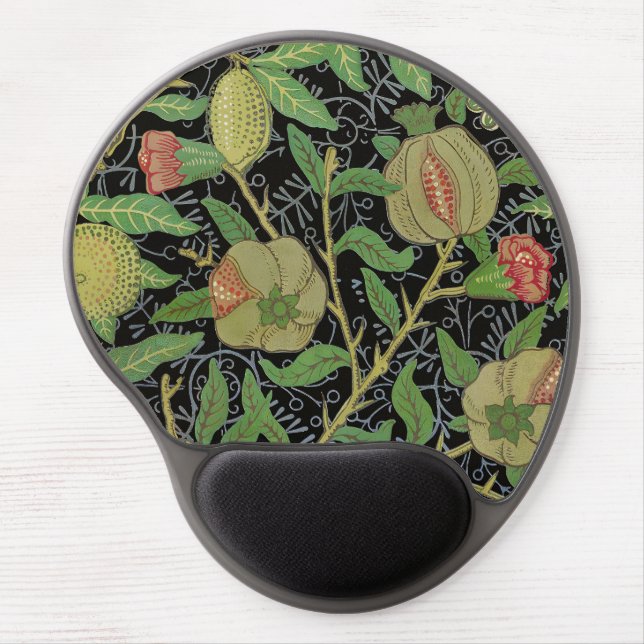 William Morris Dark Pomegranate Fruit Pattern Gel Mouse Pad (Front)
