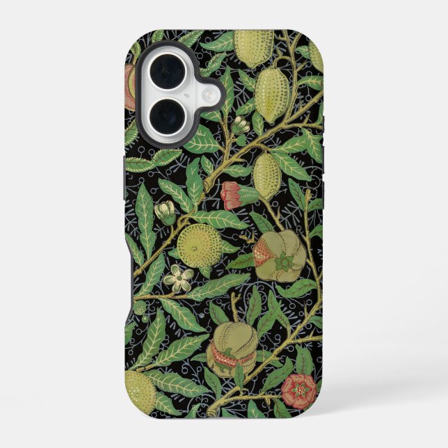 William Morris Dark Pomegranate Fruit Pattern Iphone Case (Back)