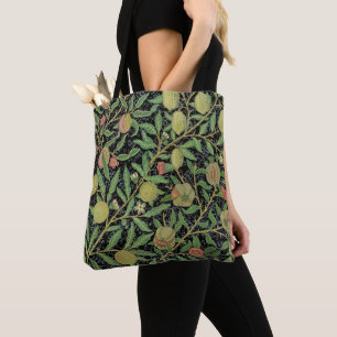 William Morris Dark Pomegranate Fruit Pattern Tote Bag