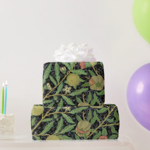 William Morris Dark Pomegranate Fruit Pattern Wrapping Paper