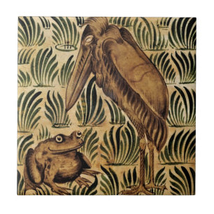 William * Morris De Morgan Stork Bird Frog Ceramic Tile