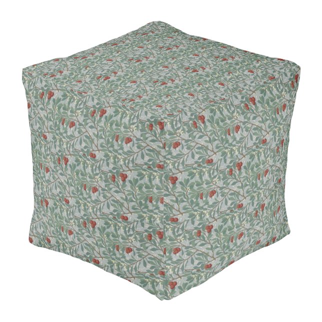 William Morris Decorative Art Arbutus Pattern Pouf (Angled Front)