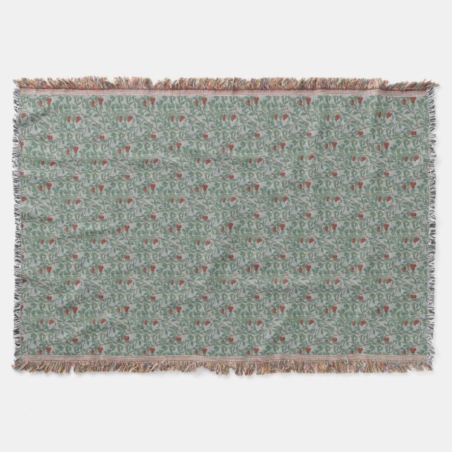 William Morris Decorative Art Arbutus Pattern Throw Blanket (Front)