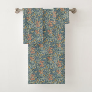 William Morris Decorative Art Iris Pattern Bath Towel Set