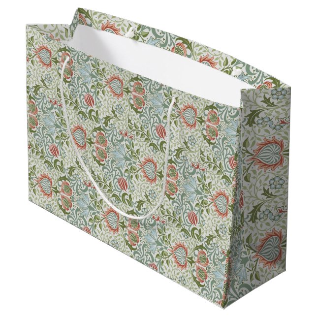 William Morris Decorative Art Persian Pattern Large Gift Bag (Back Angled)