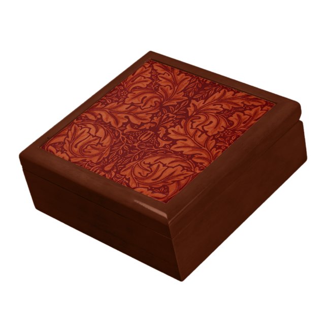 William Morris: Deep Red Acanthus Keepsake Box (Side)