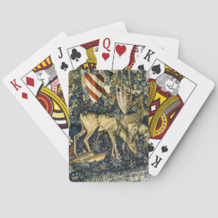 William Morris Deer and Shields in Verdant Realm Poker Cards