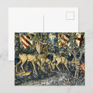 William Morris Deer and Shields in Verdant Realm Postcard