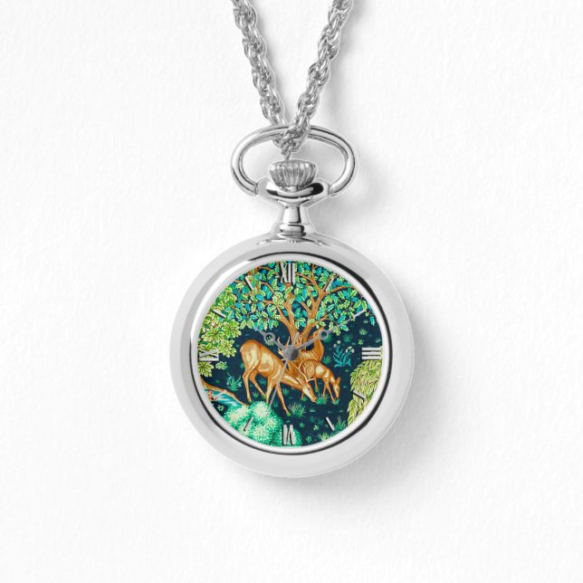 William Morris Deer by a Brook Indigo Blue  Watch (Front)
