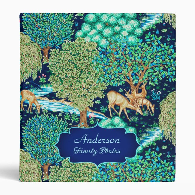 William Morris Deer by a Brook Personalized   3 Ring Binder (Front)