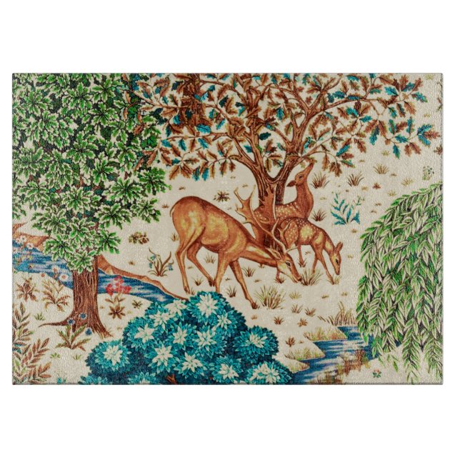 William Morris Deer by a Brook Tapestry Beige  Cutting Board (Front)