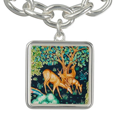William Morris Deer by a Brook Tapestry Indigo Bracelet