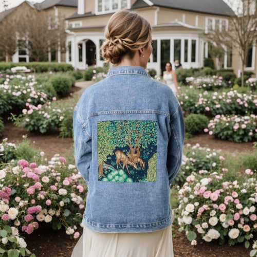 William Morris Deer by a Brook Tapestry Indigo Denim Jacket