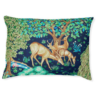 William Morris Deer by a Brook Tapestry Indigo Pet Bed
