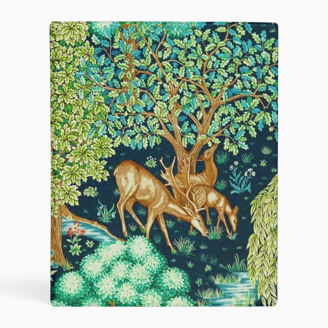 William Morris Deer by a Brook Tapestry Print Mini Binder (Front)
